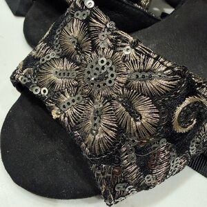 Topshop Black and Gold Strappy Sandals